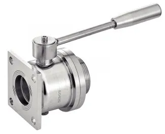 Produit Vanne à boule purge avec bride carrée et nez fileté MACON - Inox 316L Image