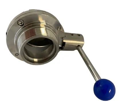 Produit Vanne papillon avec bout lisse et nez fileté MACON et joint alcool - Inox 316L Image