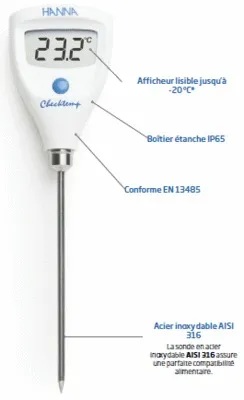 Produit Thermomètre digital sonde inox fixe Image