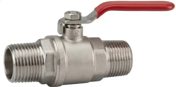 Produit Vanne à boule avec entrée mâle PAS GAZ et sortie mâle MACON - Laiton nickelé Image